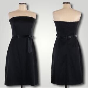 LAUNDRY BY SHELLI SEGAL SATIN STRAPLESS COCKTAIL DRESS BLACK - 8